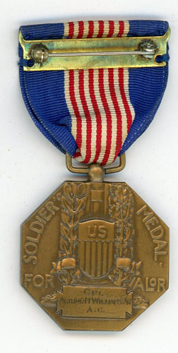 Soldier’s Medal, “Cpl Arthur H. Williams, Jr, AC” – Floyd's Medals