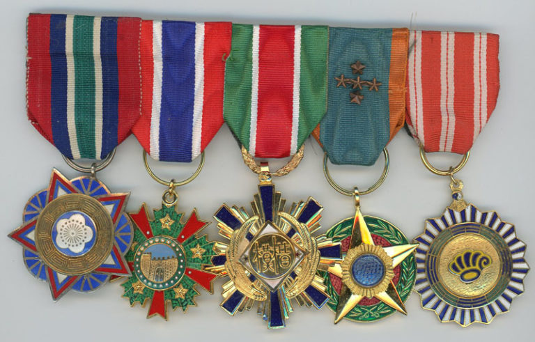 China, Republic. Mounted Group Of Five Medals – Floyd's Medals