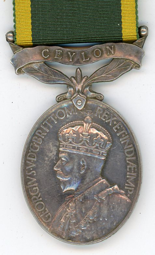 Efficiency Medal, GV, “Ceylon” (Pte P. Ranasighe, CMC) – Floyd's Medals