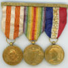 Cuba, Republic. Mounted group of three medals